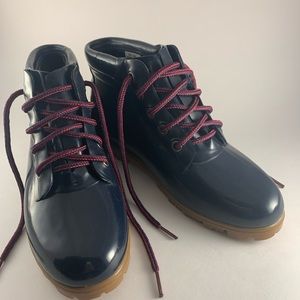 Lands End Vintage Blue Boots Women's Size 8 Rainboots Rubber Waterproof 1965